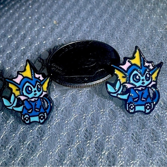 3 For $35 Pokemon Vaporeon Stainless Steel Enameled Stud Character Earrings - Picture 6 of 6
